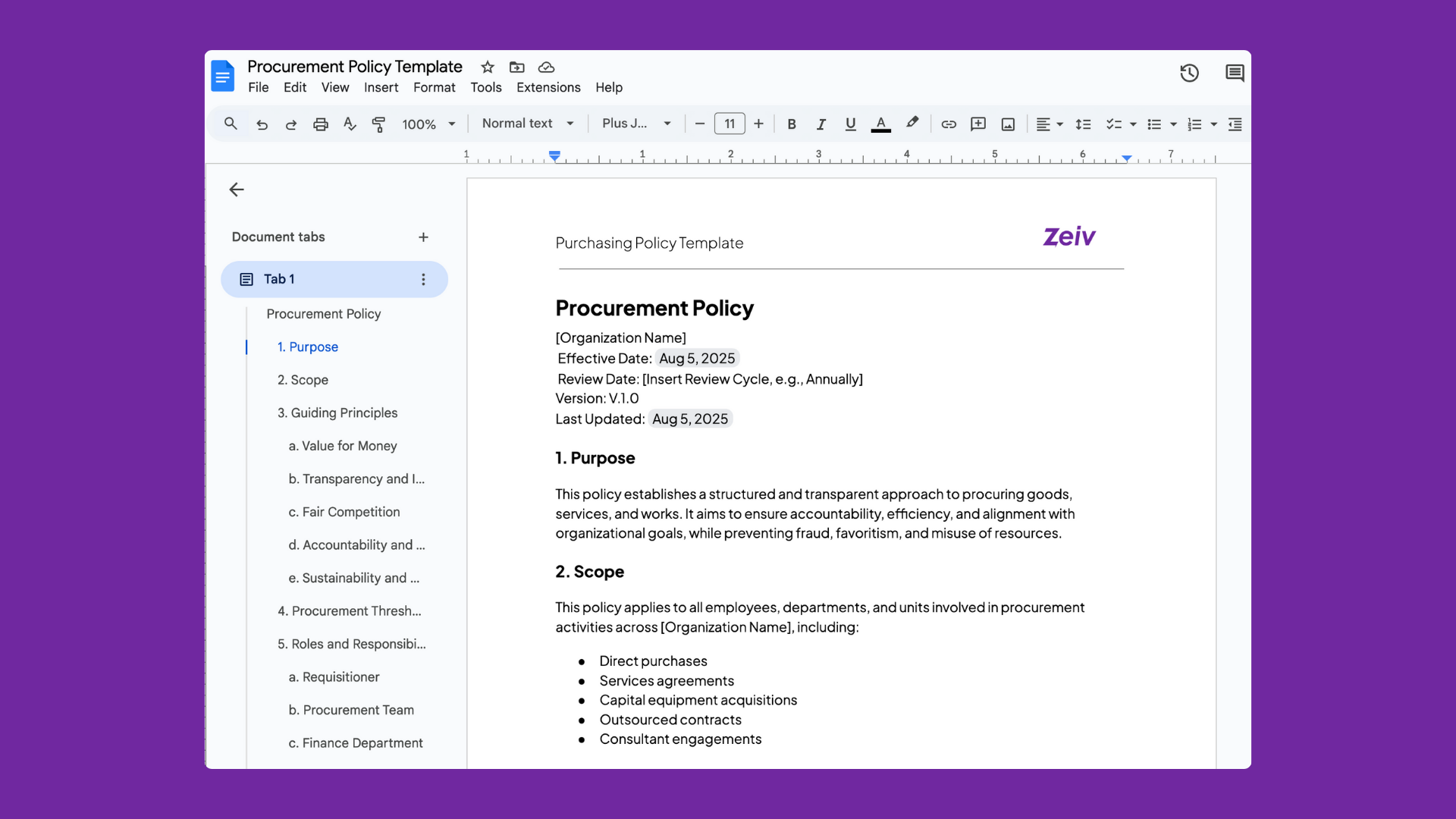 Free Procurement Templates